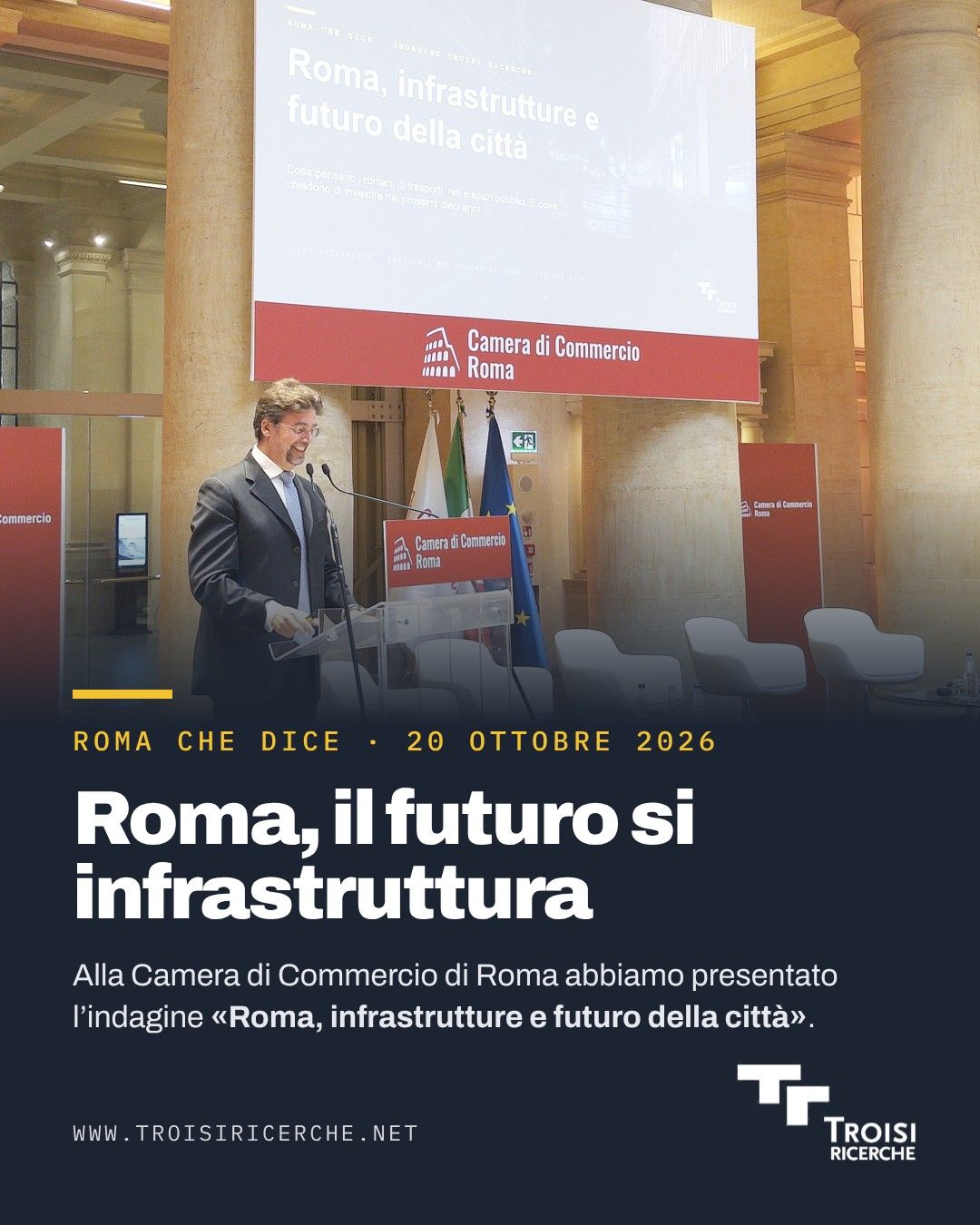 Andrea Troisi presenta l'indagine alla Camera di Commercio di Roma